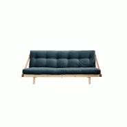 Banquette futon JUMP en pin massif - Coloris bleu pétrole - Couchage 130 x 190 cm_1
