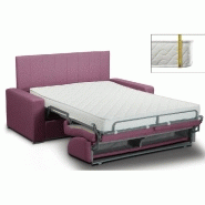 Canapé-lit OPERA Express - Tissu tweed rose - Lattes 120 cm - Matelas 16 cm - Tête de lit intégrée_1