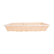 Corbeille effet osier PP beige 36x25x7,5cm - par 12_1