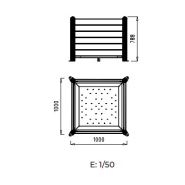 Jardinière plus en acier galvanisé à cuvette extractible - Réf MJ353 - 370L avec 48 trous de drainage_1