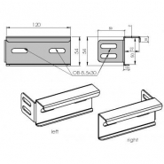 Liaisons rail / barre écartement coulissantes - Spadone - acier galvanisé, 54x120mm, vendues par paire_1