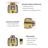 Niveau laser rotatif double pente TOPCON RL-SV2S - Pack complet avec trépied et mire aluminium 4m_1
