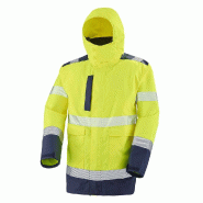 Parka haute visibilité 4 en 1 - S, jaune fluo/vert, avec doublure amovible et 6 poches_1