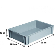 Bac de manutention en plastique anthracite - 35 x 27.5 x 12 cm - 8 L - Superposable et adapté au stockage alimentaire_1