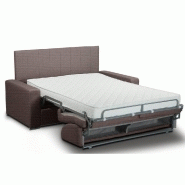 Canapé-lit CanapExpress - Matelas Memory 22 cm - Tête de lit intégrée - Marron - 3 places convertible_1