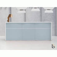 Comptoir d'accueil 3 personnes WAVE - MDD - 274, Bleu mat_1