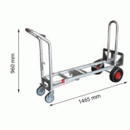 Diable / chariot aluminium 3 en 1 - STC3 - 250/350 kg - bavette rabattable - roues gonflables_1