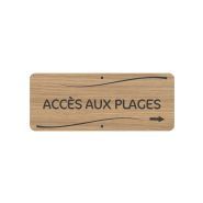 Panneau directionnel - pic bois - longueur 50 cm - gravure sur compact décor bois clair_1