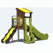 Structure de jeux combinée tour double Declik - DK10905I - CREA Équipements - Âge 2 à 8 ans - Capacité 10 enfants_1