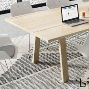 Table de réunion bois Take-Off - Bralco - Non, Chêne vieilli, Chêne vieilli, 240 x 124 cm_1