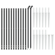 Vidaxl clôture en treillis métallique et ancrage anthracite 1x25 m 154281_1
