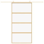 Vidaxl porte coulissante doré 102,5x205cm verre esg clair et aluminium 155180_1