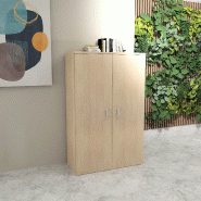 Armoire de bureau monocolore hauteur 159 cm - Mobel linea - 100, Chêne_1