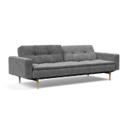 Canapé design Dublexo Styletto - Convertible lit 115x210 cm - Pieds chêne naturel - Tissu Twist Charcoal_1