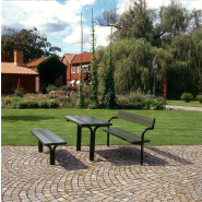 Table publique Rörkröken réf 8037006 - Hags - Brun/noir - Scellement béton_1