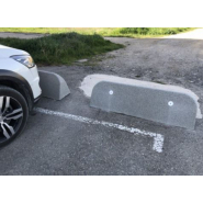 Butée de parking en béton Topy - Grise avec dispositifs rétroréfléchissants et vis d'élévation_1