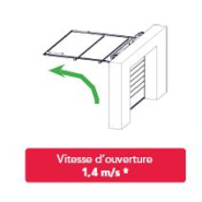 Porte sectionnelle à ouverture rapide 620NG - Vitesse d'ouverture 1,4 m/s * - Perméabilité à l'air 6m3/m2h* - Perméabilité thermique 1,18 W/m2K *_1