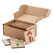 Jeu de memory en bois de bouleau laminé - professions - 24 tuiles de 40x40 mm avec logo imprimé_1