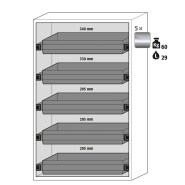 Armoire anti-feu de sécurité S-CLASSIC-90 modèle S90.196.120.WDAS - Réf 30116-002-33728 - Type 90 avec portes battantes, conformité NF EN 14470-1_1