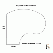 Bureau ergonomique  Idea Pano - Quadrifoglio. - 180, Noyer canaletto, Gauche_1