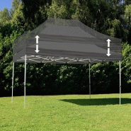 Tente pliante 3x4,5m grise - 300g/m² - Structure aluminium hexagonale 40mm - Usage professionnel_1