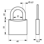 Cadenas à clé Thirard - Aluminium massif noir 40 mm - Corps robuste, anse acier cémenté, double arage_1