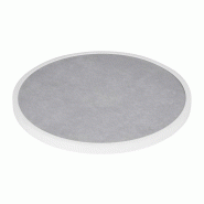 Plateau de table extérieur rond en verre trempé effet pierre gris clair bord blanc 580 mm | Bolero - DL485_1