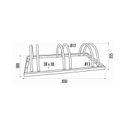 Support cycles en Galva - Acier galvanisé à chaud - Arceau cintré en acier plein Ø 12 mm - Traverse 30 x 30 mm_1