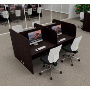 Bureau de call center version double 4 personnes. - Wenge, 4 places_0
