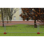 Mini corniche - grille de chantier - Ferro Bulloni - clôture mobile galvanisée, dimensions 3350x1120 mm_1