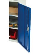 Armoire Mini Atelier Verso - 2 tablettes réglables, 1 tiroir 175 mm, habillage complet, plateau multiplis - LxPxH : 1050x550x2000 mm_1