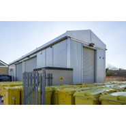 Hangar de stockage éco-responsable pour déchets et recyclage industriel - Conception moderne et durable - HTS TENTIQ GMBH_1