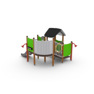 Structure multi-jeux Unimini Bexy - 1 à 5 ans - 8046903 - Hags - Poteaux bois et panneaux HPL_1