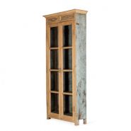 00119001000715 - Meuble présentoir vintage antique Francisco Segarra - Bois et tôle galvanisée - 125x35xh286cm_1