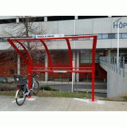 Abri vélo ouvert vovray / structure en acier / toiture en plexiglas / pour 9 vélos