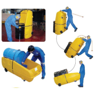 Chariot roulant noir en PE + support de fût 220 litres_1