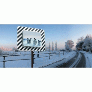 Miroir réglementaire d’agglomération - cadre noir/blanc - anti-givre/anti-buée - acier inoxydable_1