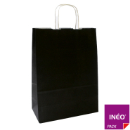Sac kraft noir à poignées torsadées - paquet de 50 - personnalisable - plusieurs dimensions disponibles_1