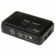 Kit commutateur KVM USB VGA à  2 ports avec audio et cbles - Switch KVM - Noir_1