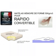 Matelas mémoire de forme 50kg/m3 - Épaisseur 14cm - Pour canapé convertible ouverture express - Couchage 140x190cm_1