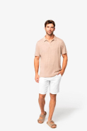 Polo en lin homme - Réf: NS220 - Native Spirit - 100% lin, coupe ajustée, col polo sans bouton_1
