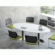 Table de réunion ovale Ogi - MDD. - Argent Ral 9006, 200, Anthracite_1