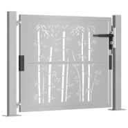 Vidaxl portail de jardin 105x105 cm acier corten design de bambou 153185_1