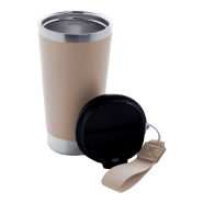 Mug thermos isotherme - double paroi en acier inoxydable recyclé - 430 ml avec sangle assortie_1