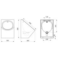 Urinoir suspendu DELTA - Delabie - inox 304 poli satiné - alimentation et évacuation apparentes - Réf. 134710_1