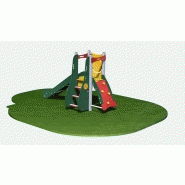 Structure de jeux combinées Neo 1 tour sans toit - NEO10921I - Créa Equipements - avec toboggan, mur d'escalade et panneau de manipulation_1