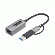 Adaptateur USB-C vers Ethernet avec Dongle USB-A, 10/100/1000Mbps, Adaptateur Réseau USB 3.0 vers Gi_1