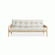 Canapé convertible futon GRAD - Pin naturel - Coloris naturel - Couchage 130 x 190 cm - Style scandinave_1