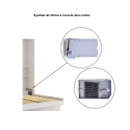 Lit escamotable FIDJI - couchage 140 x 200 cm - profondeur 50 cm - mélaminé blanc mat - ouverture assistée_1