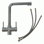 Robinet de cuisine mitigeur 3 voies chromé modèle coudé pour filtre sous évier_1
